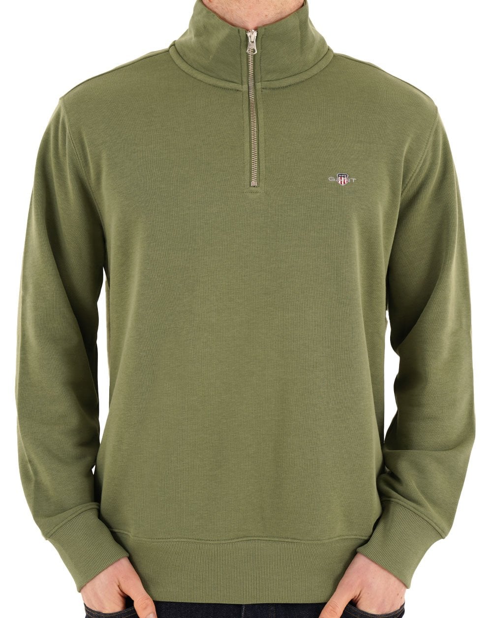 Gant Shield Half Zip Sweat Light Green
