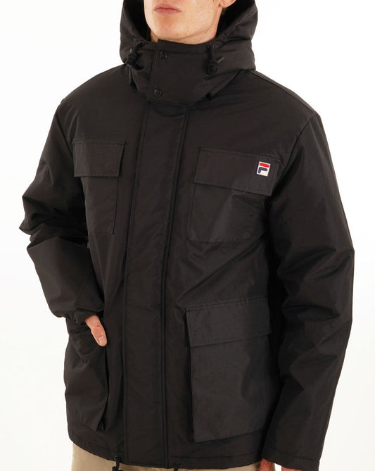 Fila Vintage Padded 4 Pocket Jacket Black