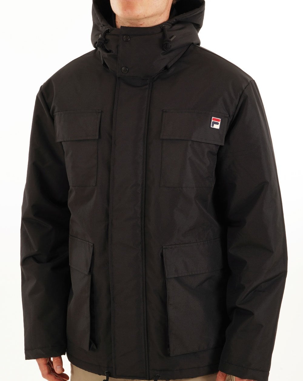 Fila Vintage Padded 4 Pocket Jacket Black