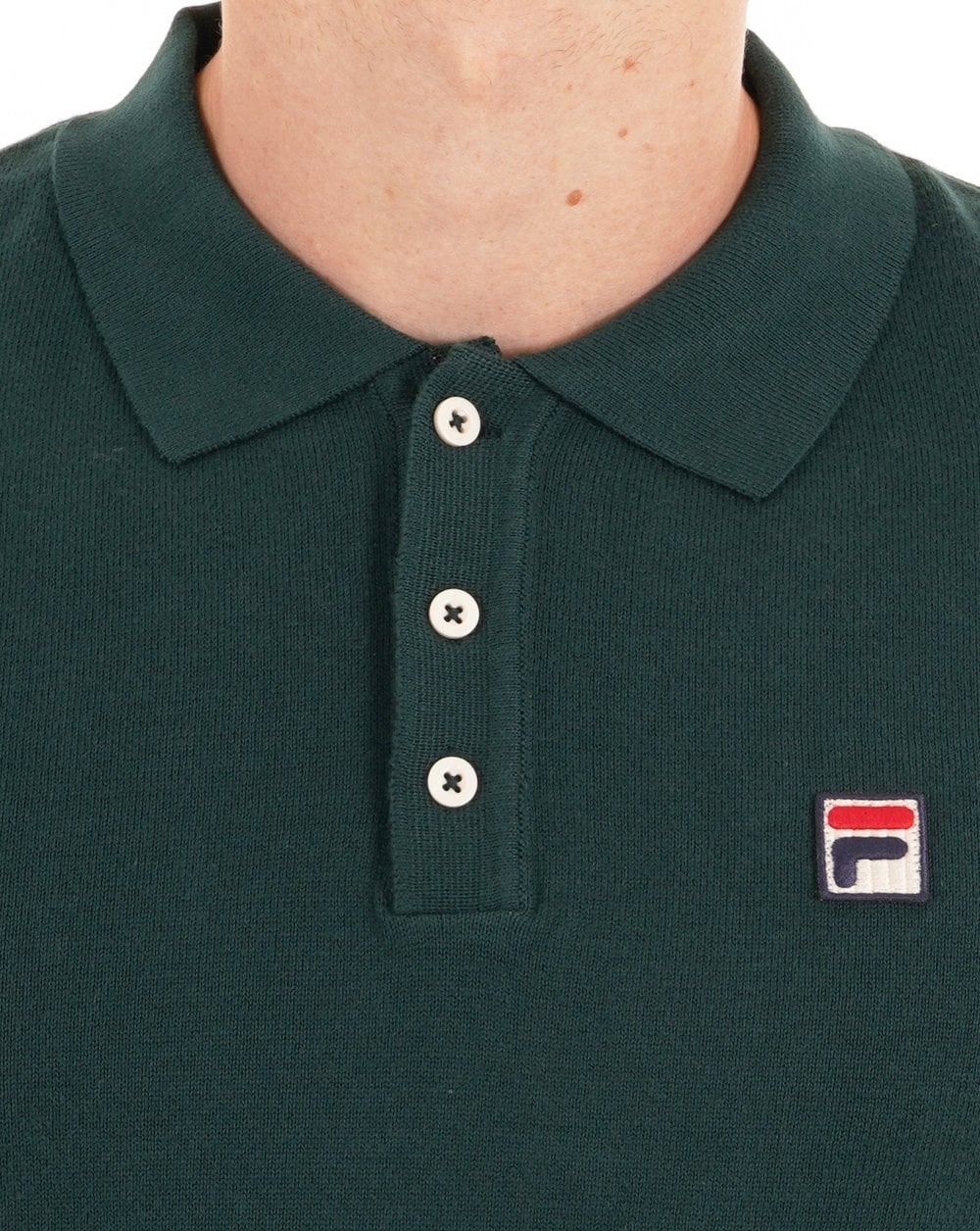 Fila Vintage Knitted ls Polo Green