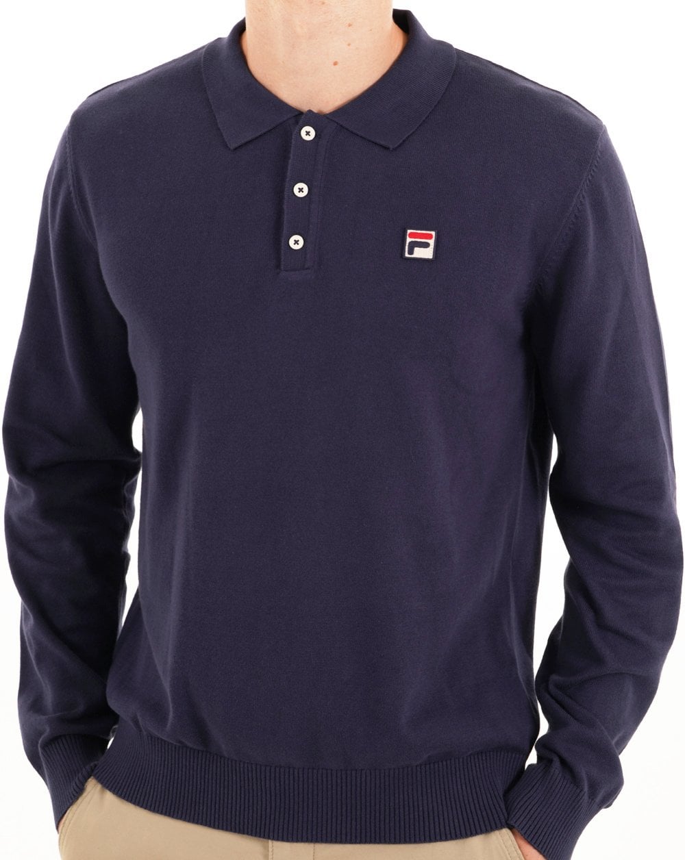 Fila Vintage Knitted L/S Polo Navy