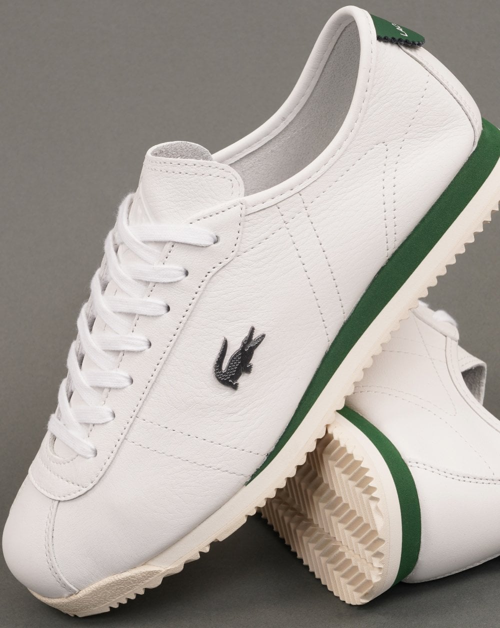 Lacoste Club Low Leather Trainers White/Off White