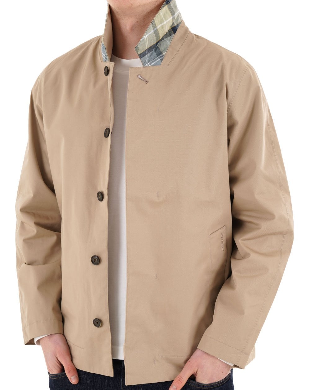 Barbour Short Rokig Waterproof Jacket Washed Stone/Highland Loch