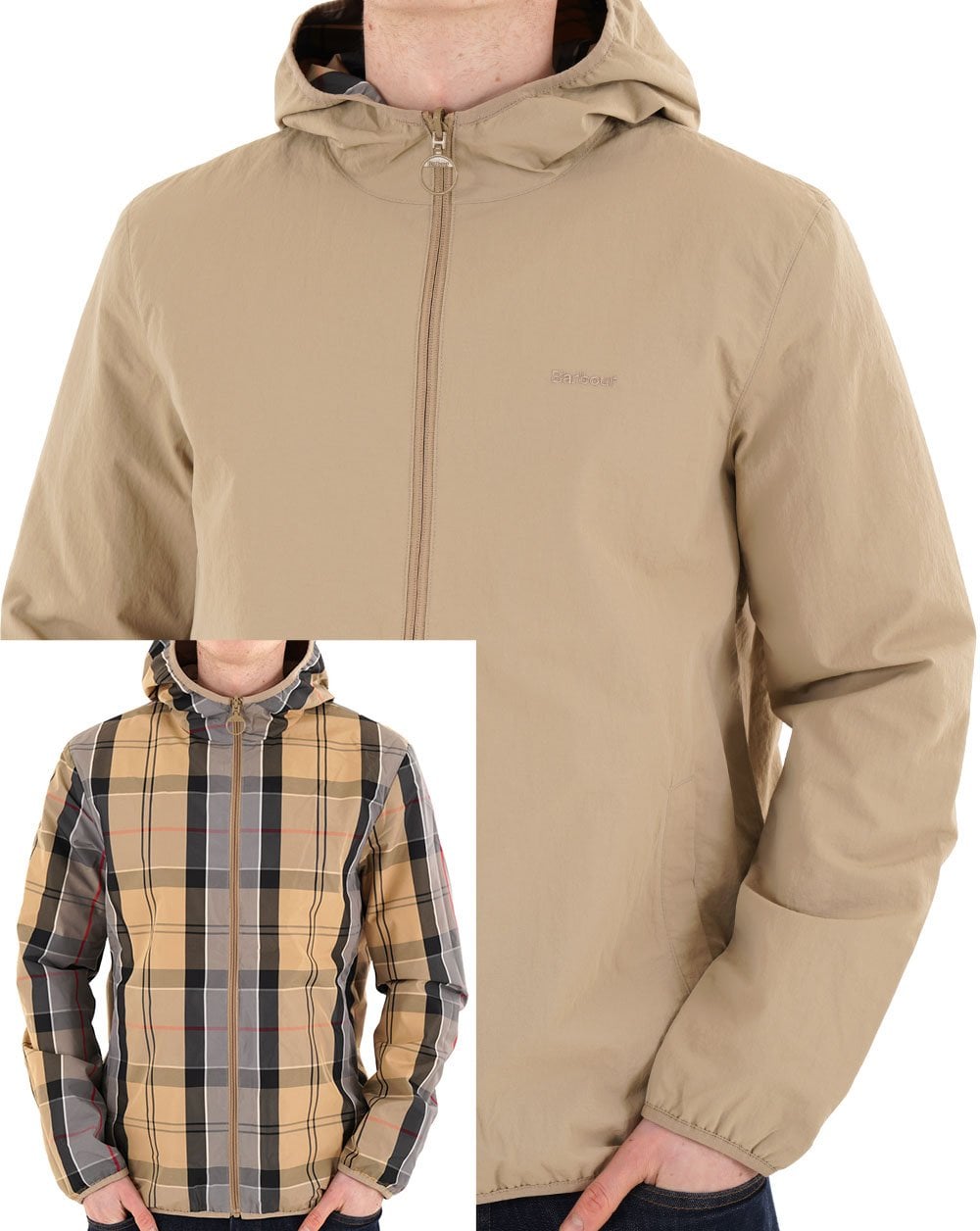 Barbour Reversible Kemble Showerproof Jacket Washed Stone