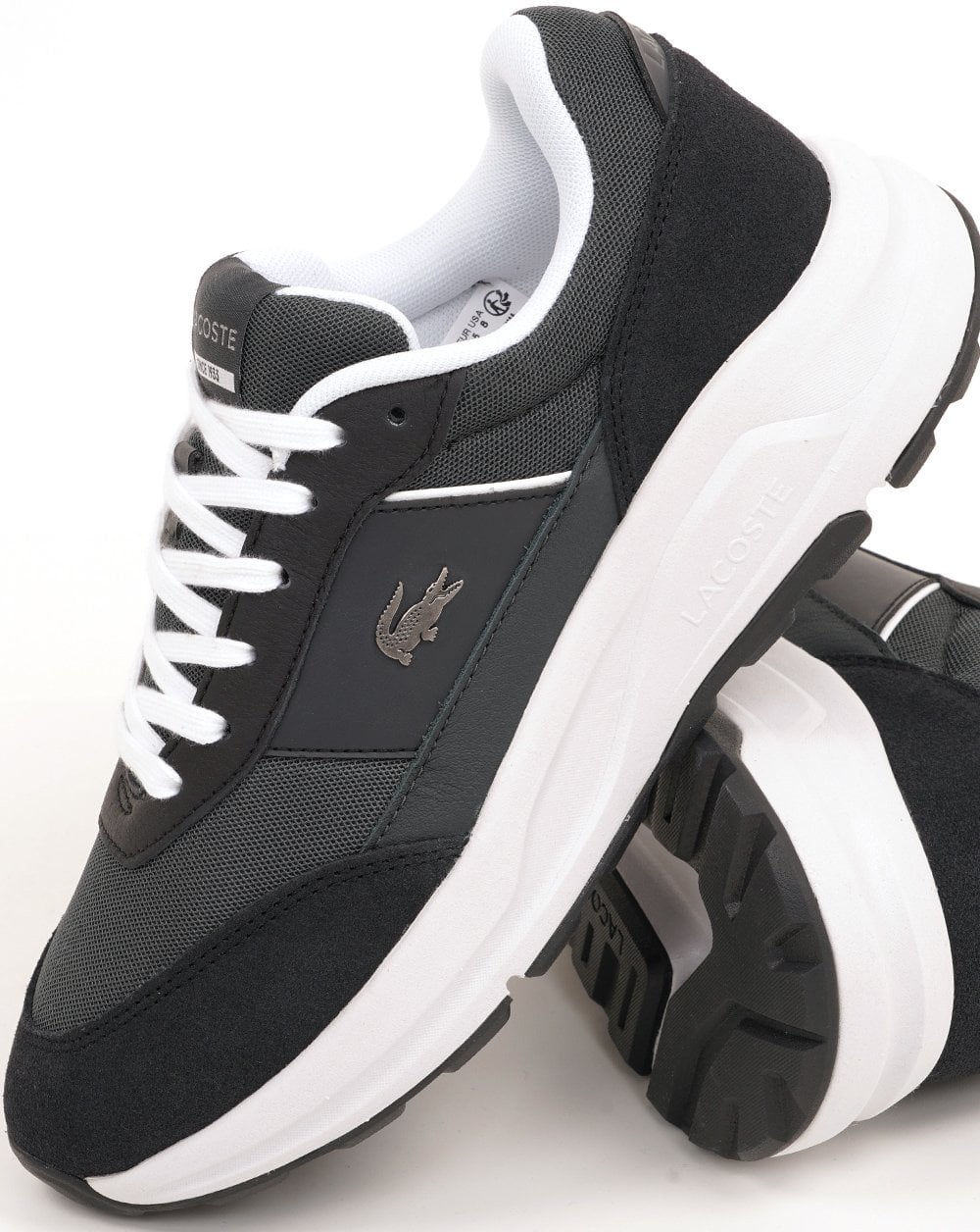 Lacoste Run Set Trainers Dark Grey/Black