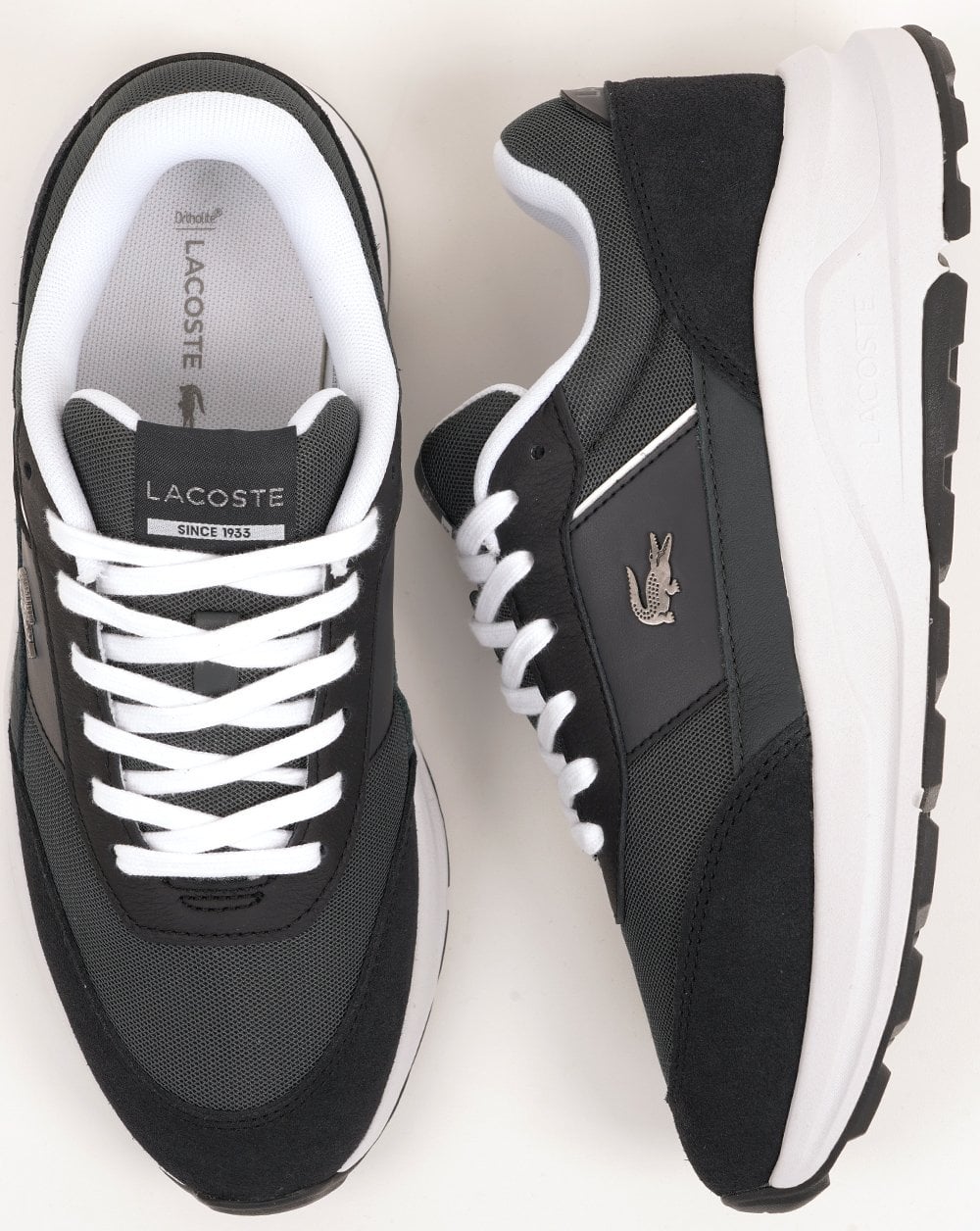 Lacoste Run Set Trainers Dark Grey/Black