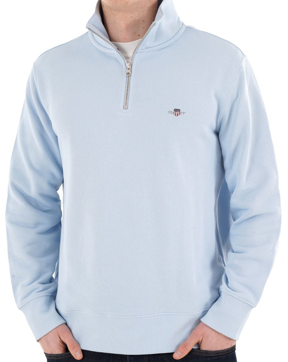 Gant Shield Half Zip Sweat Fresh Blue