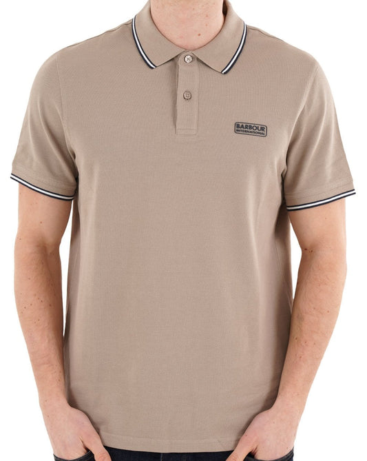 Barbour International Evan Tipped Polo Shirt Concrete