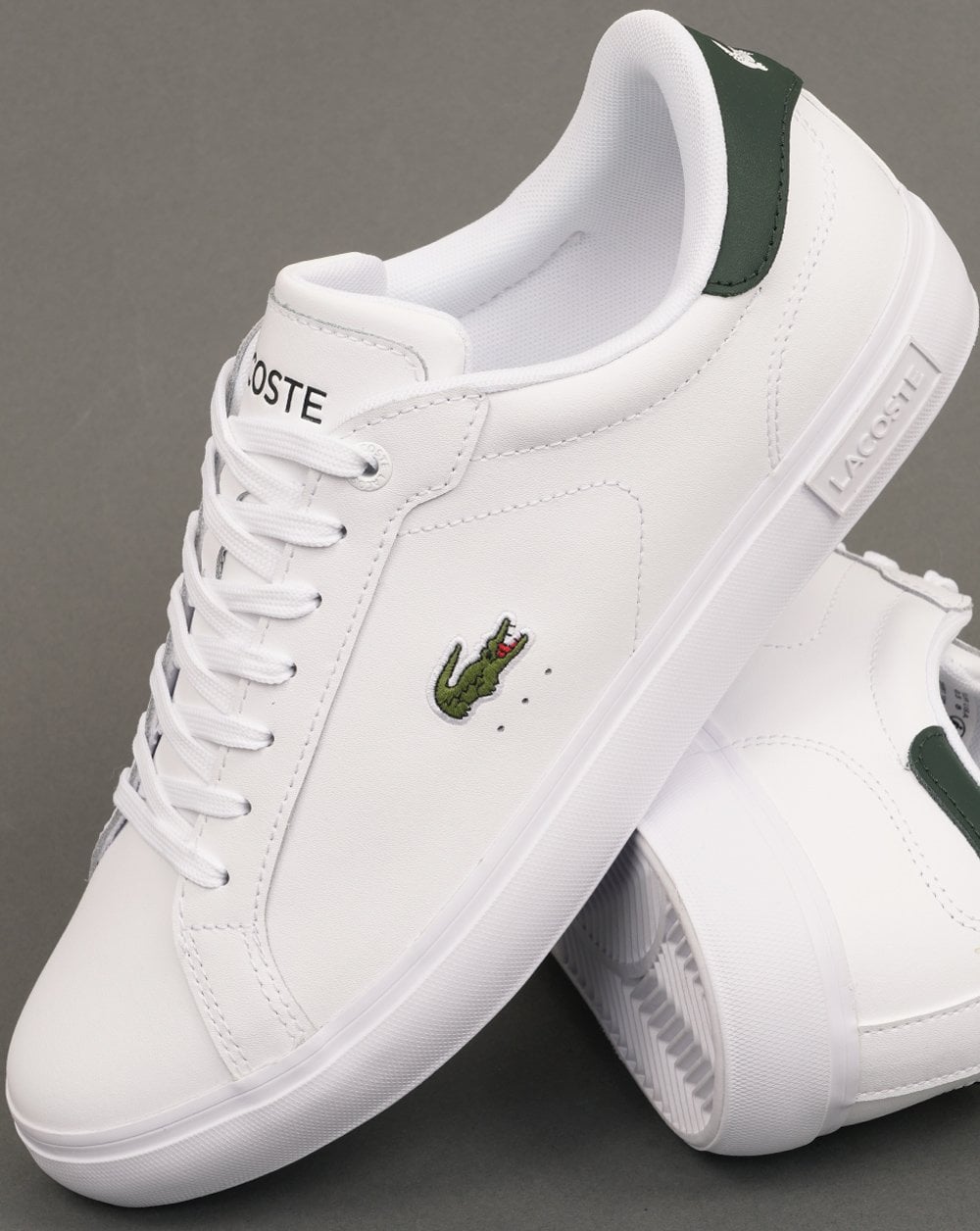 Lacoste Powercourt Trainers White/Dark Green