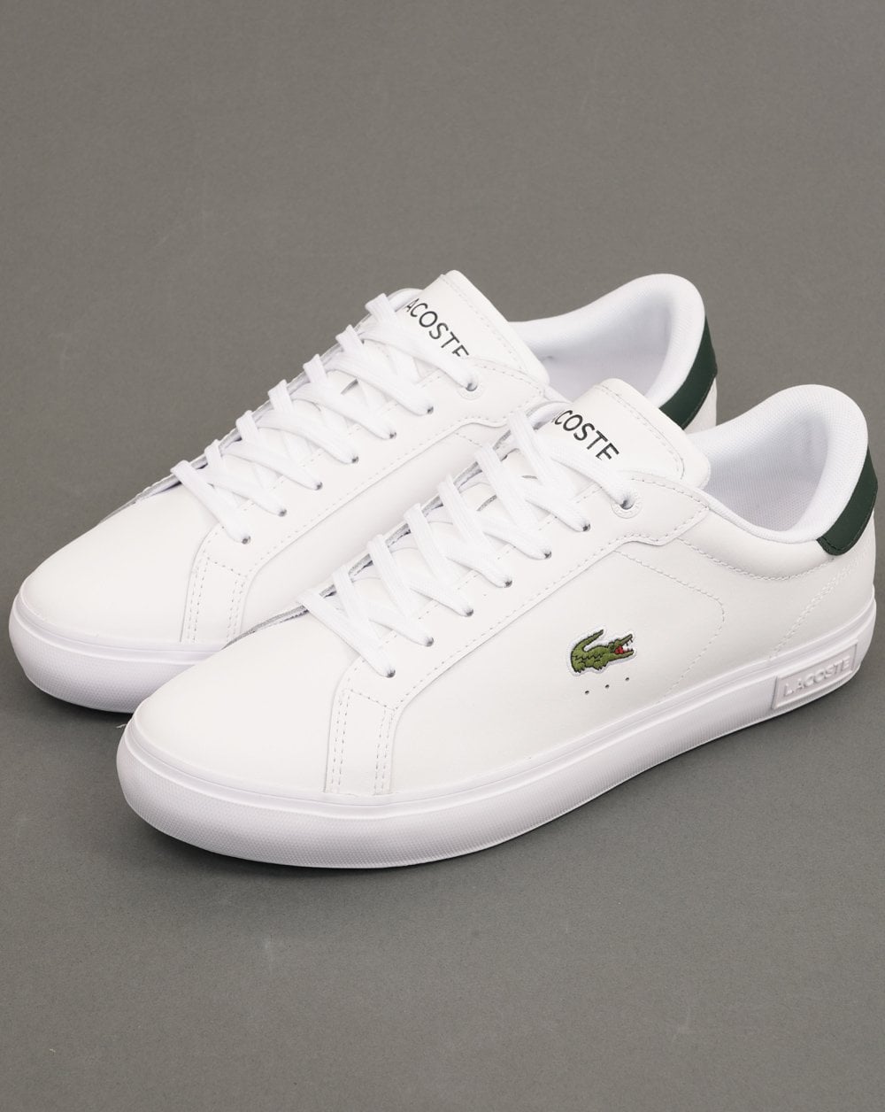 Lacoste Powercourt Trainers White/Dark Green