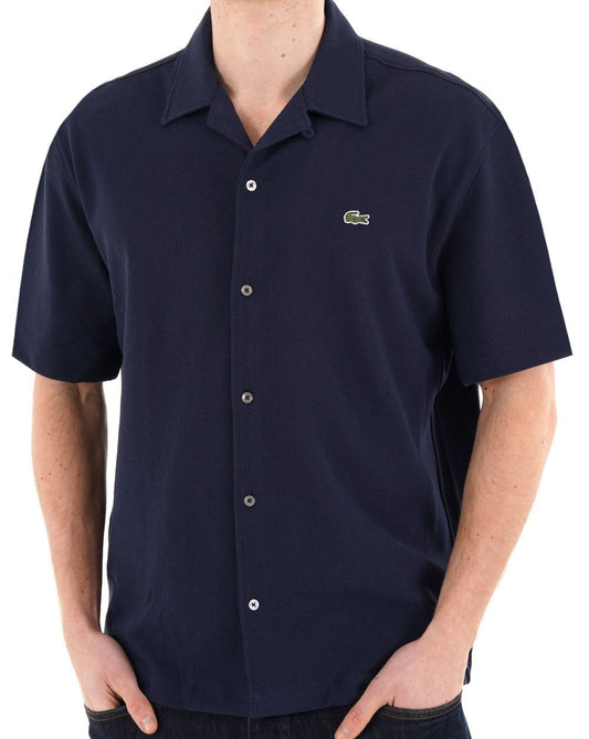 Lacoste Pique Cotton Short Sleeve Polo Shirt Navy