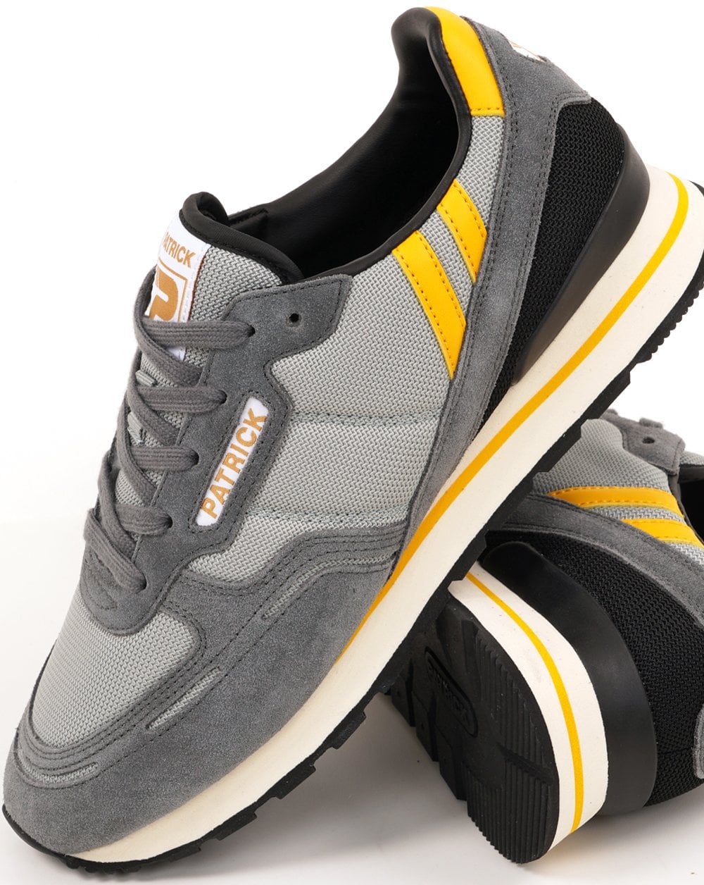 Patrick Brondby Trainers Grey Yellow