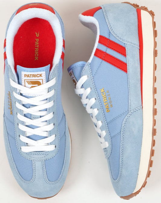 Patrick Patrick Monza Trainers Sky Blue/Red