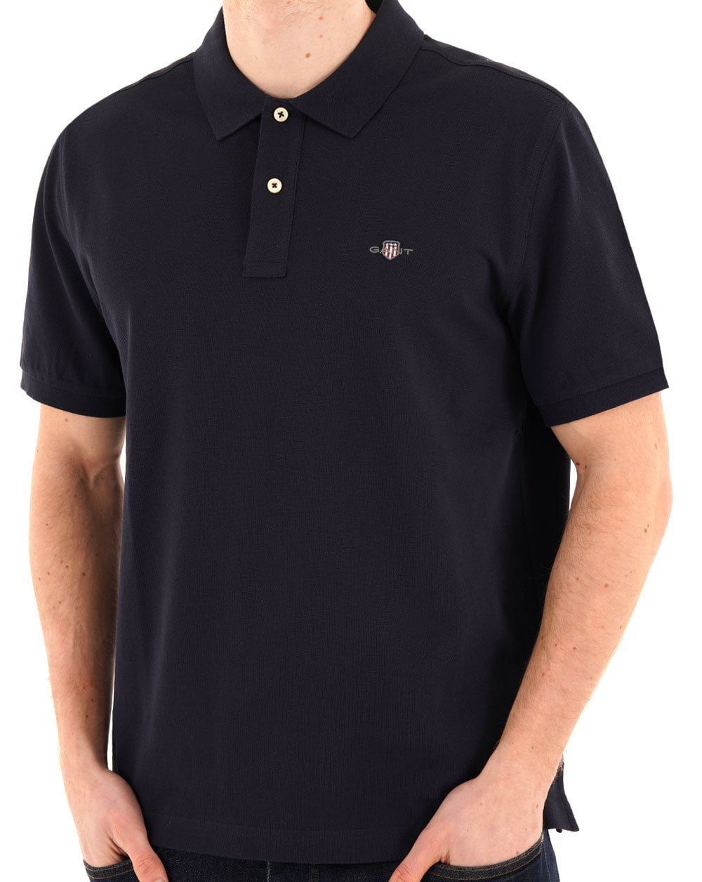 Gant Shield Pique Polo Navy Blue