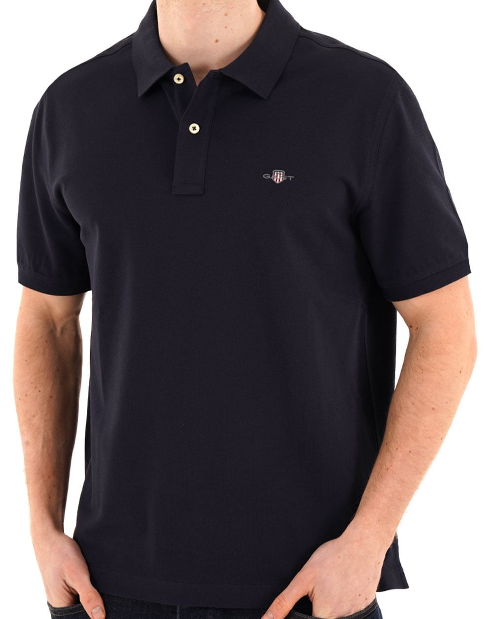 Gant Shield Pique Polo Navy Blue