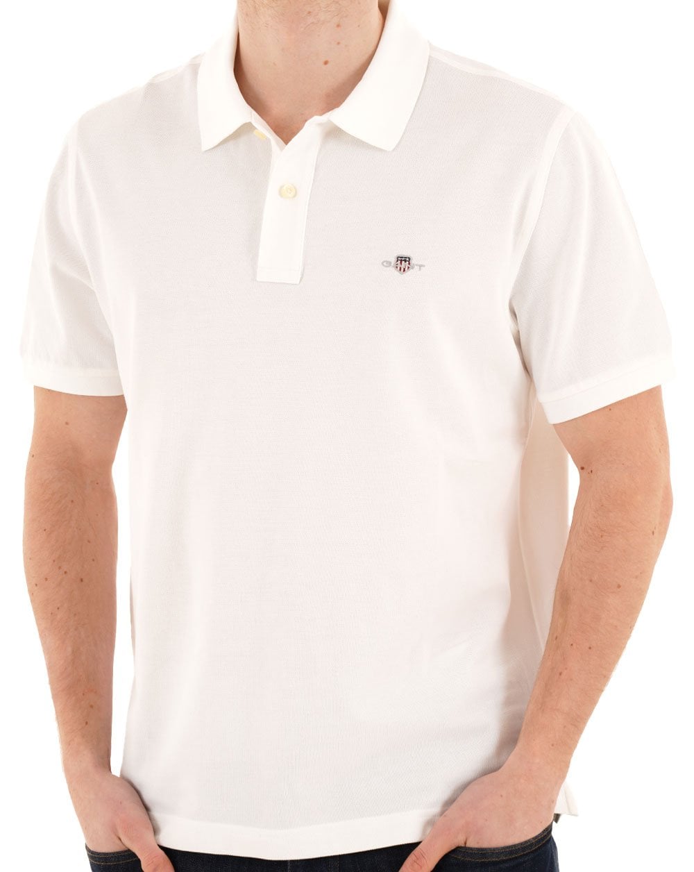 Gant Shield Pique Polo White