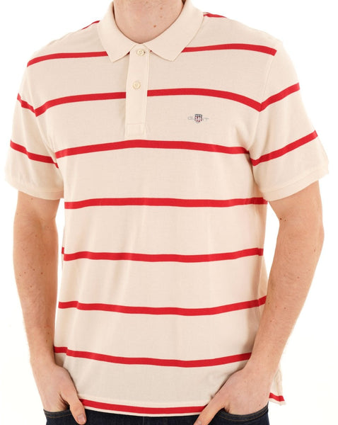 Gant Striped Polo Shirt Creamed White