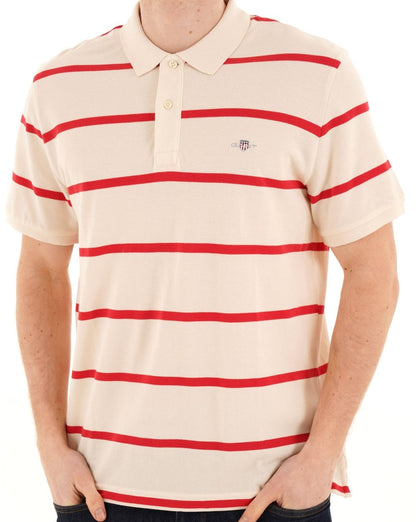 Gant Striped Polo Shirt Creamed White