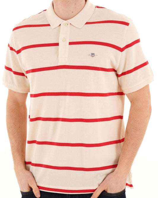 Gant Striped Polo Shirt Creamed White