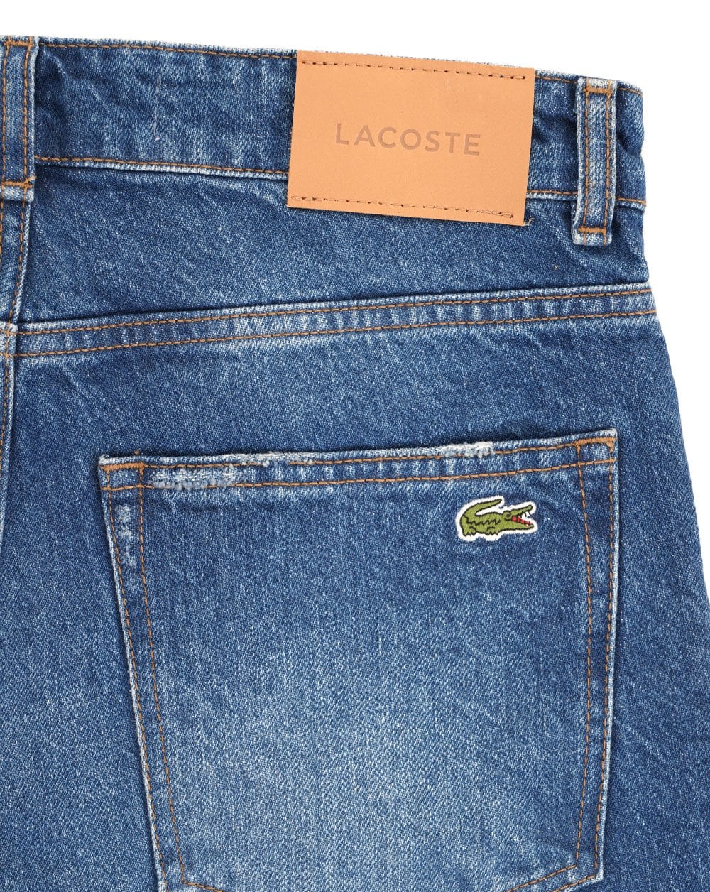Lacoste Denim Bermuda Shorts Washed Deep Medium Blue
