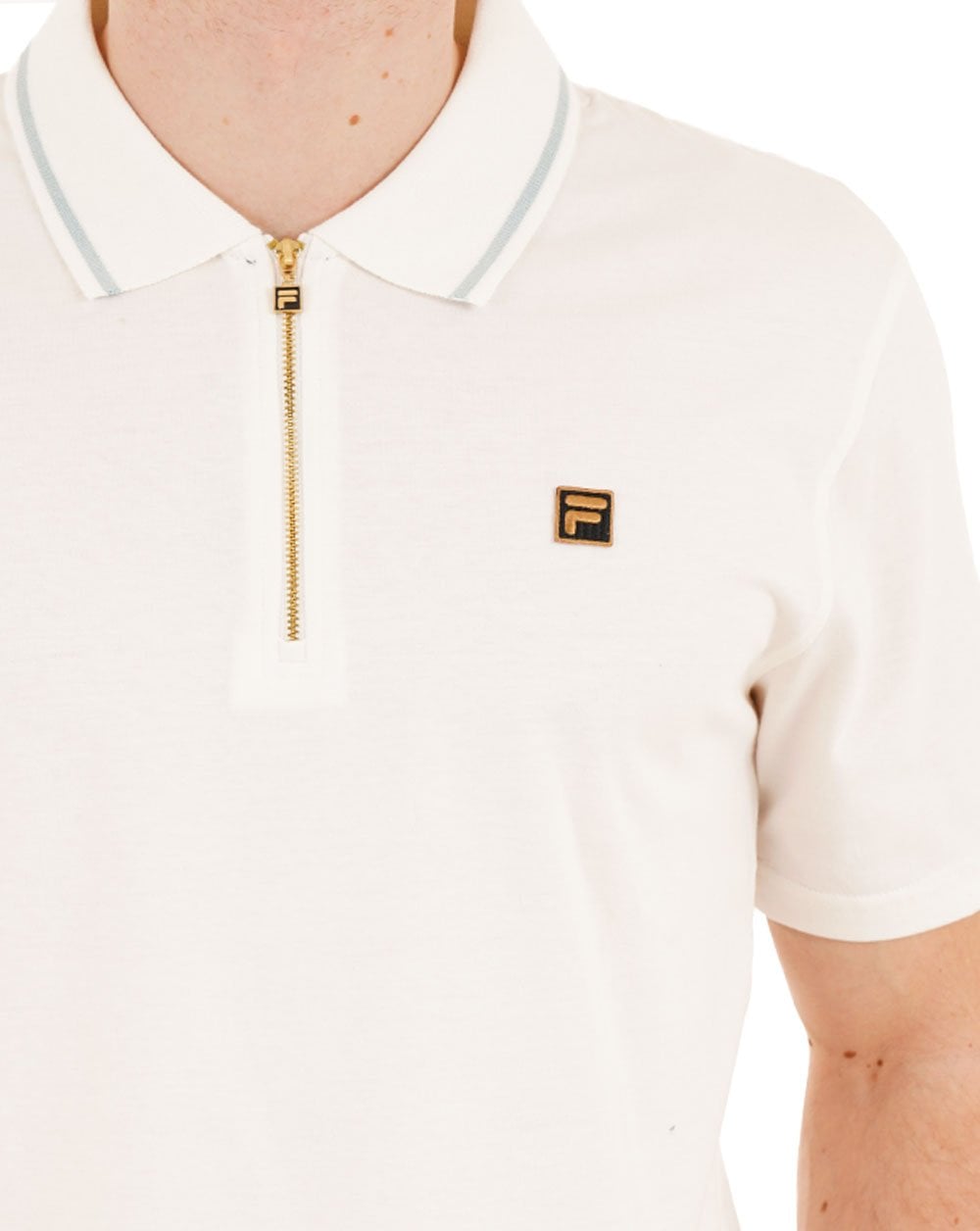 Fila Gold Lemar Zip Polo Off White