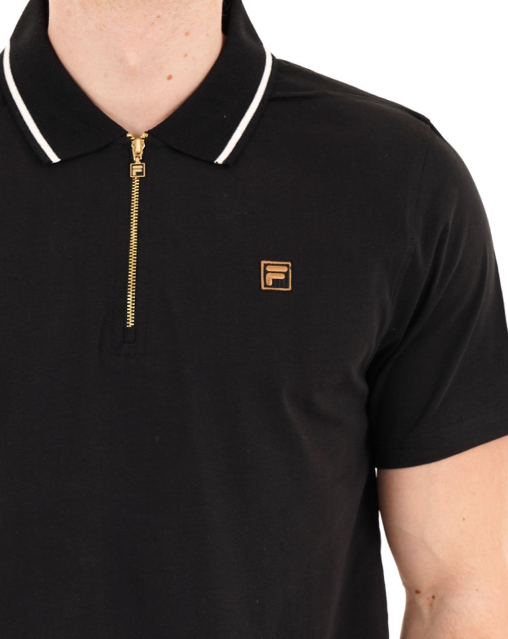 Fila Gold Lemar Zip Polo Black