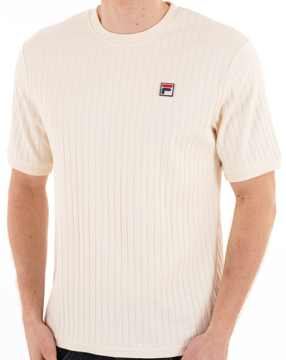 Fila Vintage Easton Ribbed T Shirt Gardenia