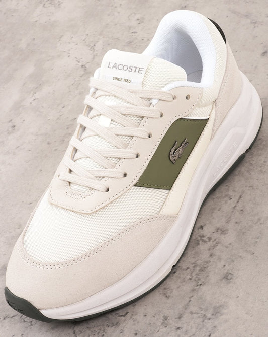 Lacoste Run Set Trainers Off White/Khaki