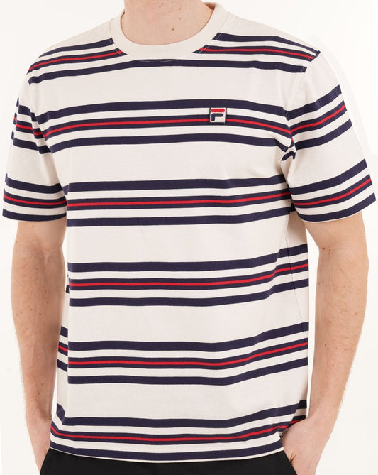 Fila Vintage Cesare Striped T Shirt Gardenia