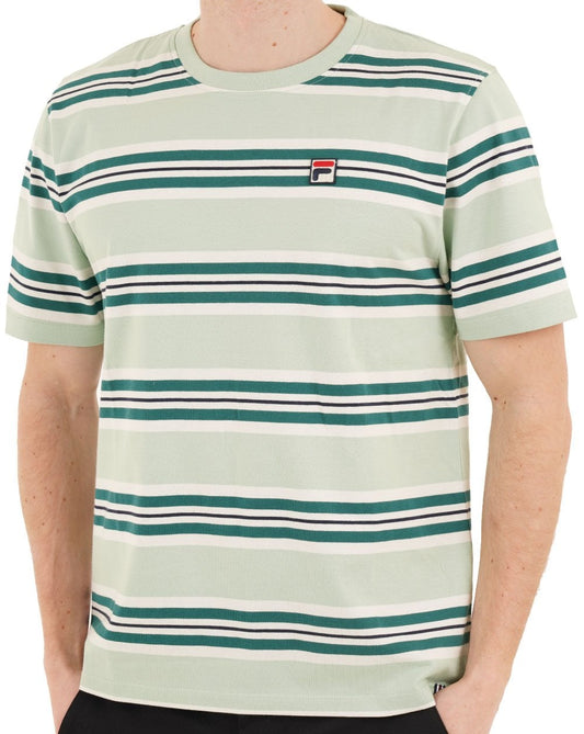 Fila Vintage Cesare Striped T Shirt Soft Green