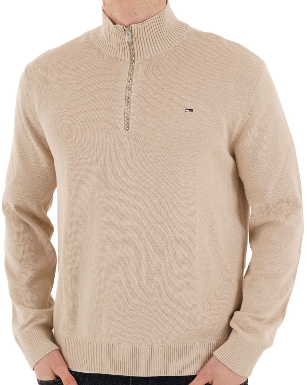 Tommy Jeans Essential Quarter Zip Gulf Sand
