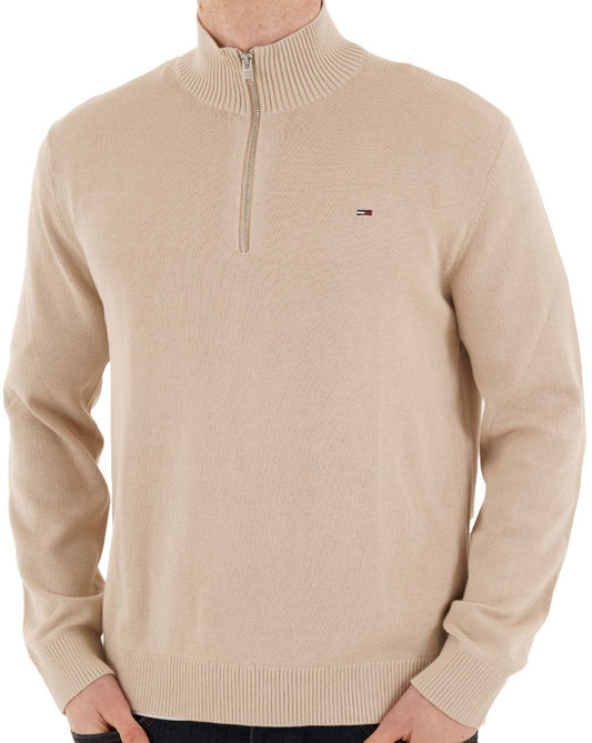 Tommy Jeans Essential Quarter Zip Gulf Sand