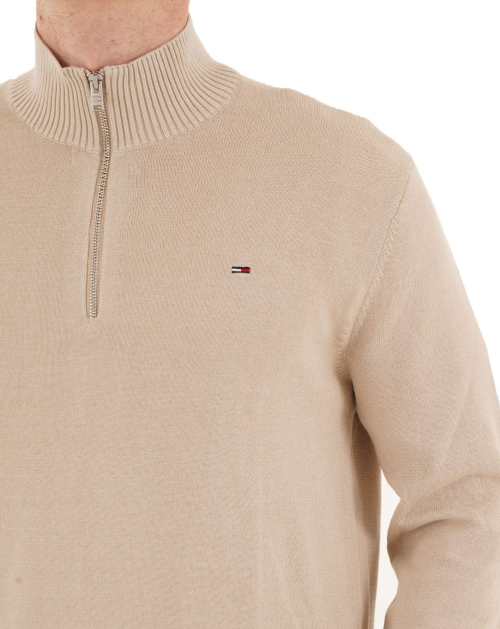Tommy Jeans Essential Quarter Zip Gulf Sand