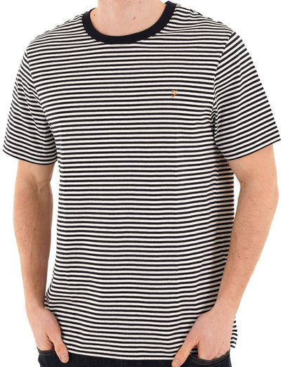Farah Castle Striped T Shirt True Navy