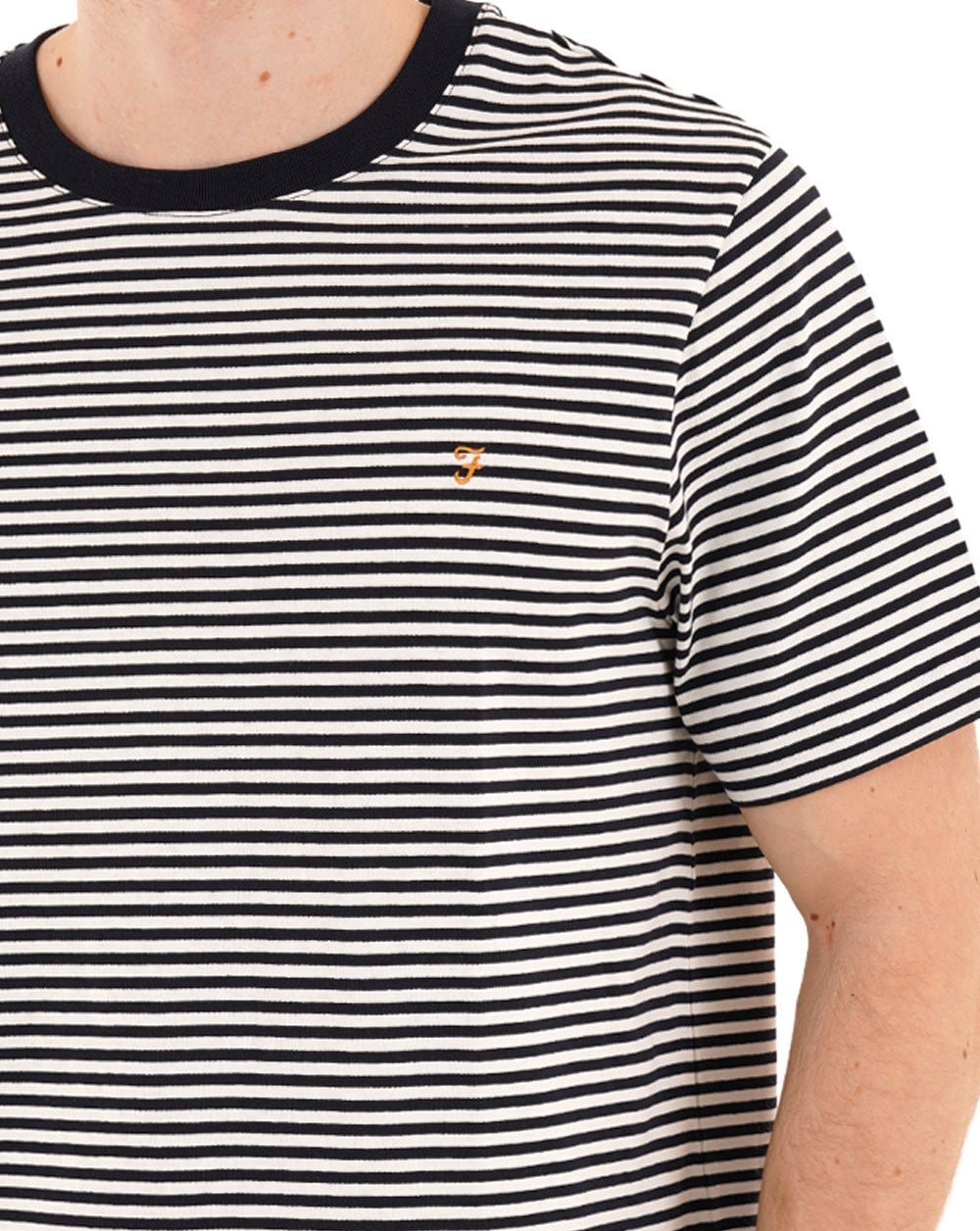 Farah Castle Striped T Shirt True Navy