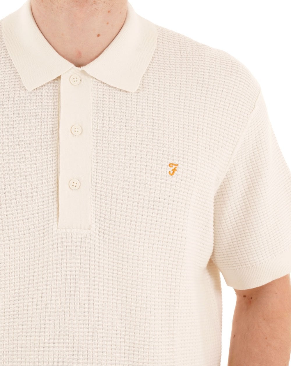 Farah Thornley Knit Polo Ecru