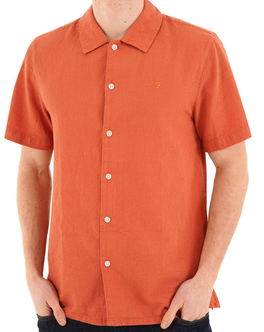 Farah Kirby SS Shirt Coral Reef