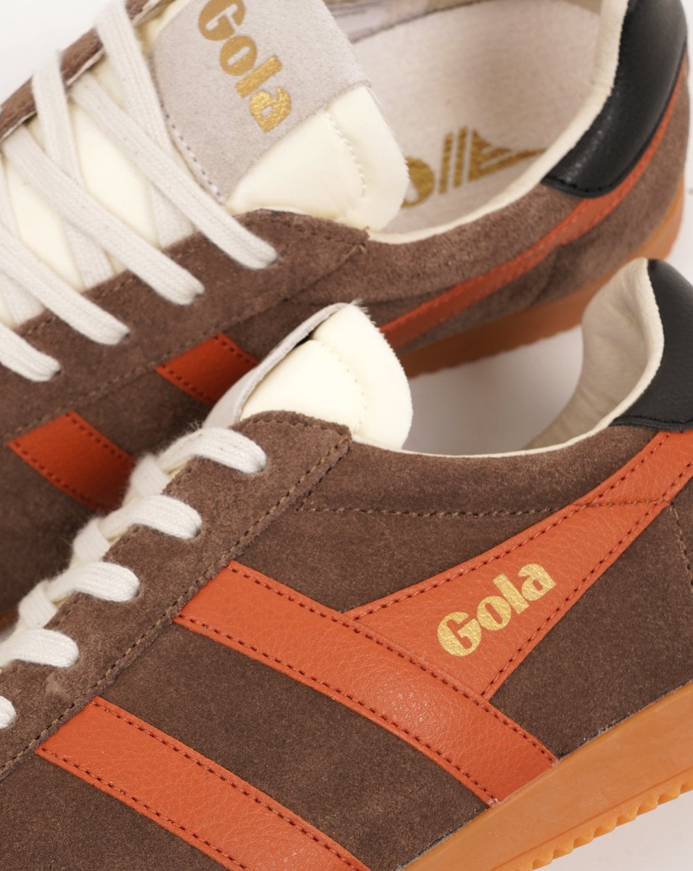 Gola Elan Trainers Brown/Dark Orange/Black