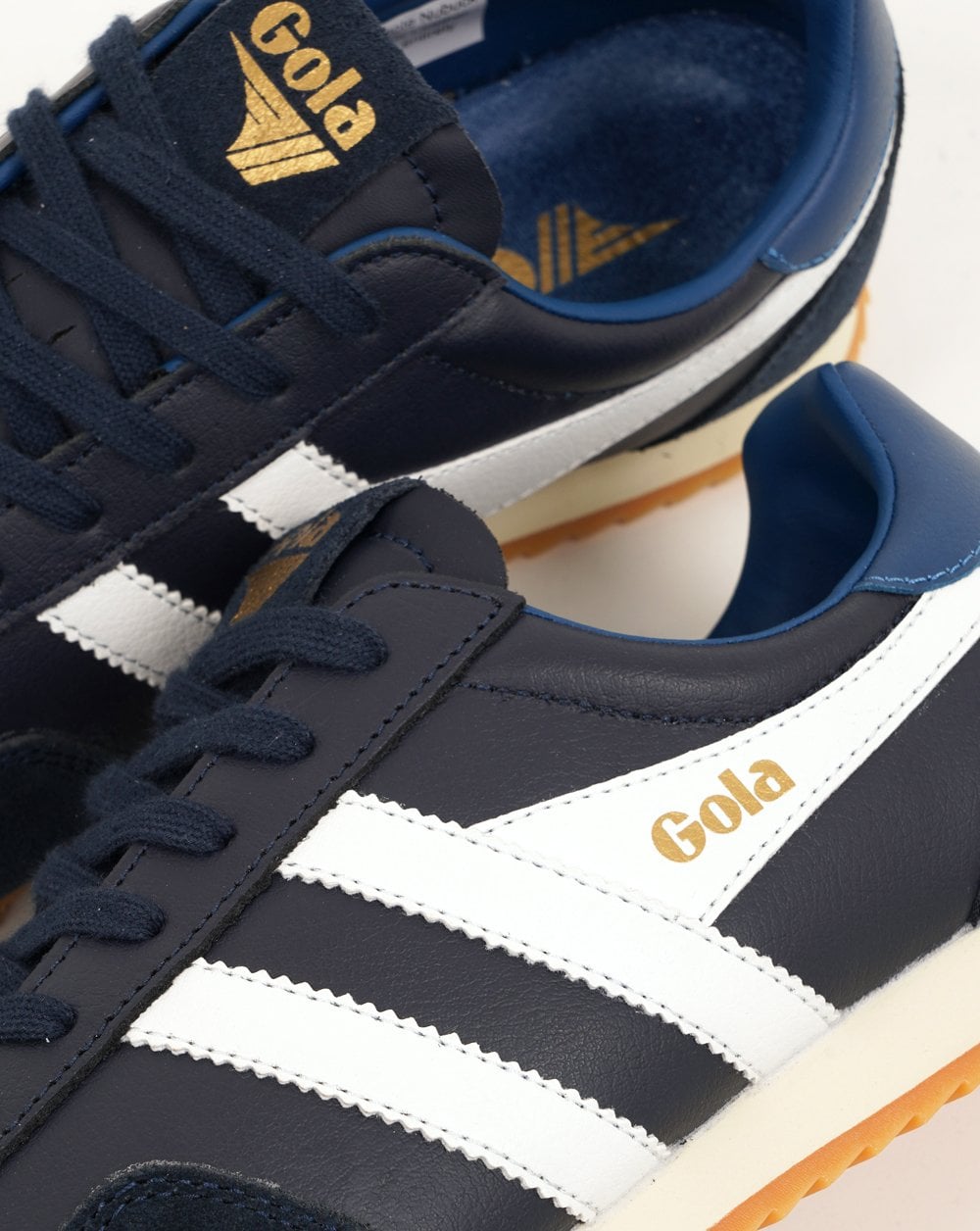 Gola Europa Leather Trainers Navy/White/Marine