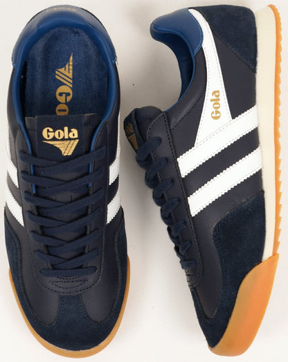 Gola Europa Leather Trainers Navy/White/Marine