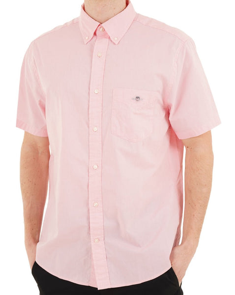 Gant Poplin Short Sleeve Shirt Washed Pink