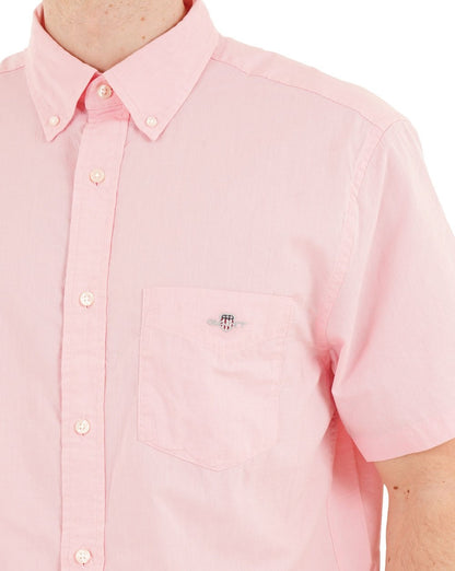 Gant Poplin Short Sleeve Shirt Washed Pink