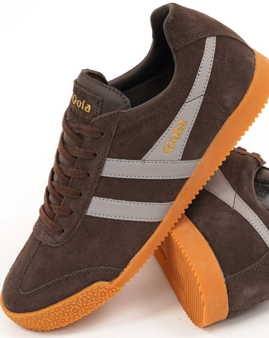 Gola Harrier Suede Trainer Mocha/Cement