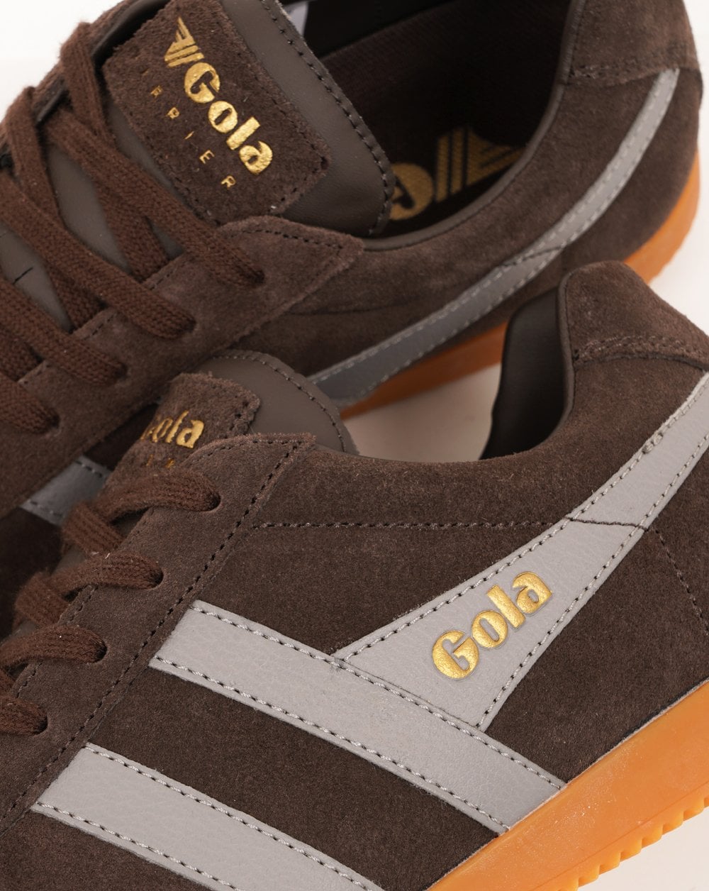 Gola Harrier Suede Trainer Mocha/Cement