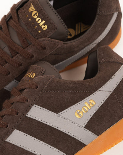 Gola Harrier Suede Trainer Mocha/Cement