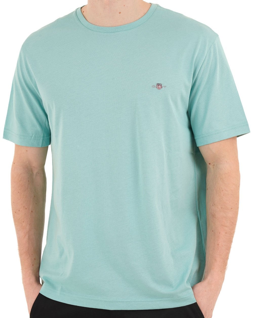 Gant Shield Crew T Shirt Muted Turquoise