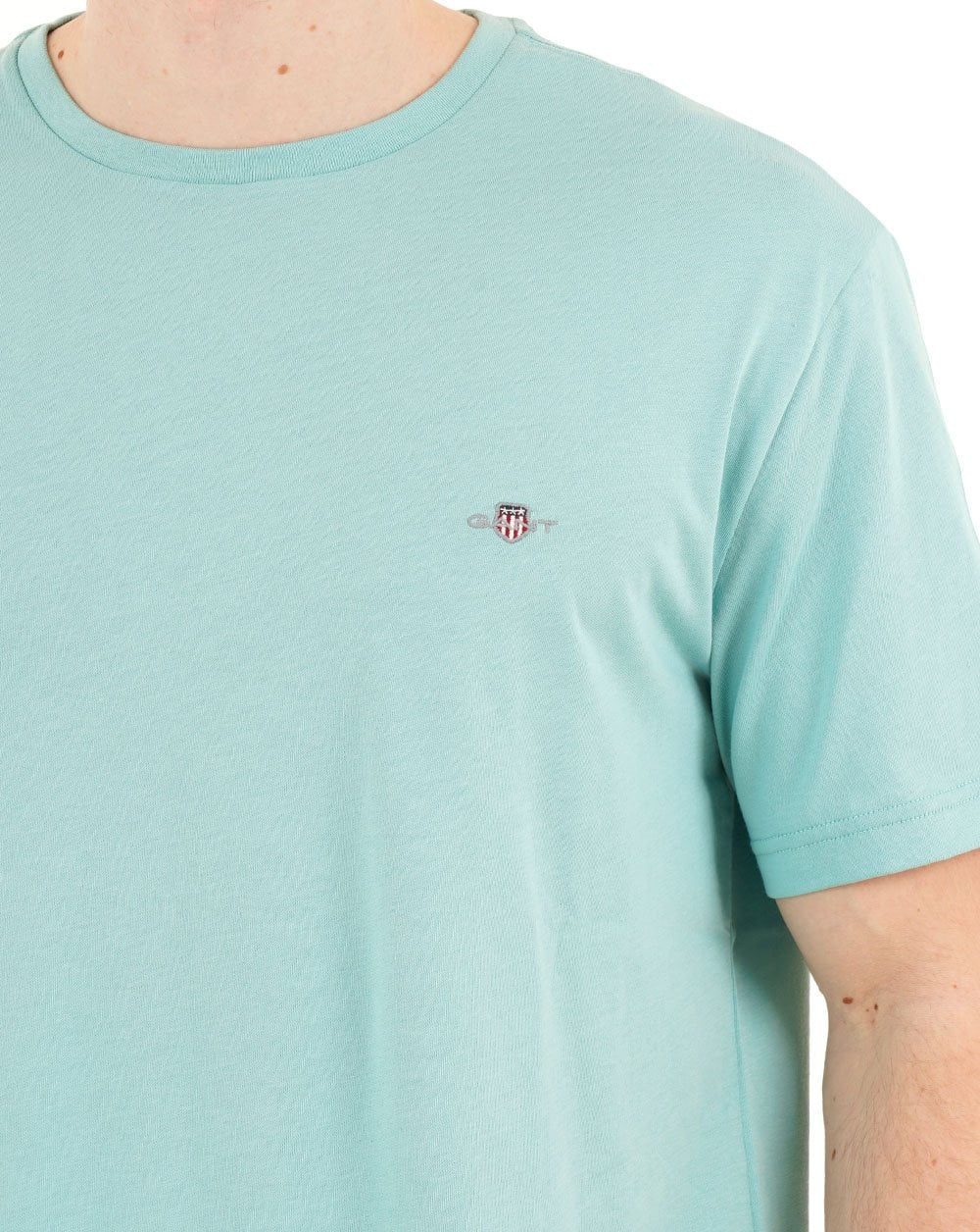 Gant Shield Crew T Shirt Muted Turquoise