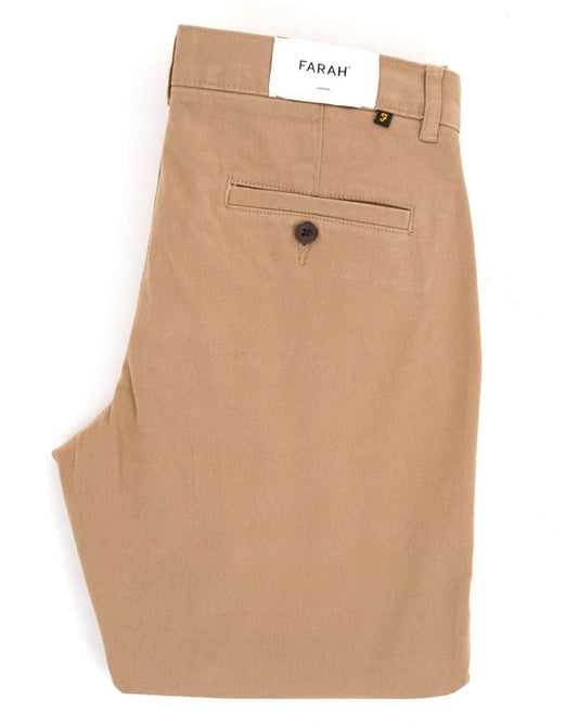 Farah Elm Slim Fit Twill Chinos Dark Sand