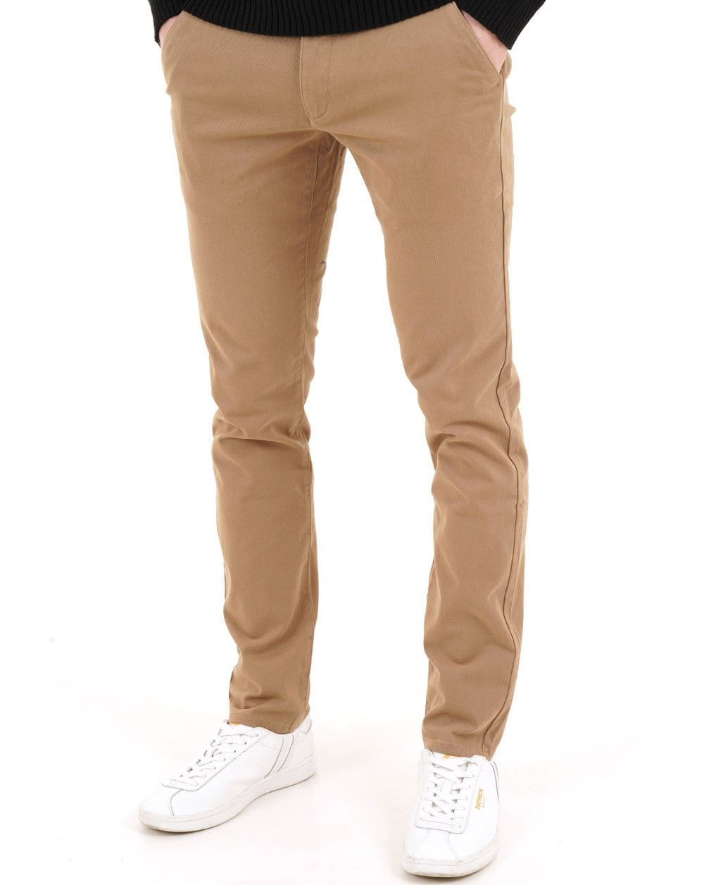 Farah Elm Slim Fit Twill Chinos Dark Sand