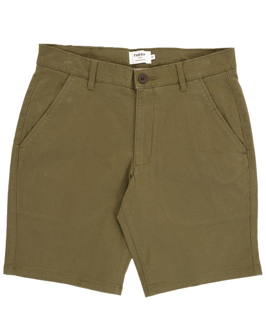 Farah Hawk Chino Twill Shorts Olive Green
